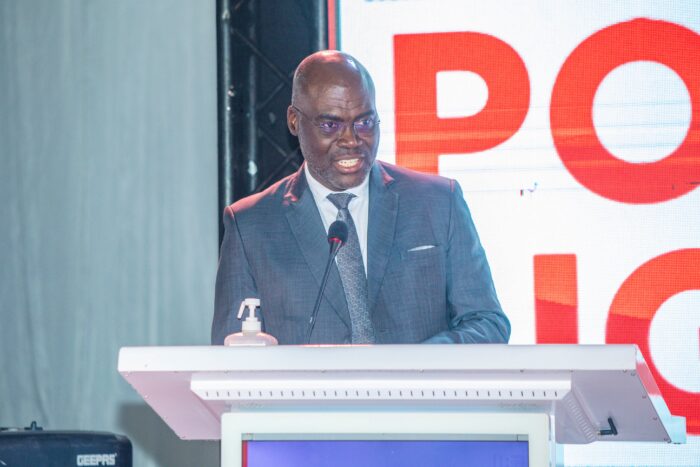 UEDCL Managing Director Paul Mwesigwa speaking at the Power and Elec 2025 expo on Thursday, July 10, 2025 at UMA Multi-purpose Hall Lugogo.